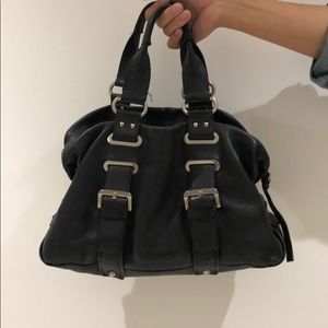 Kenneth Cole Black Motorcycle Handbag